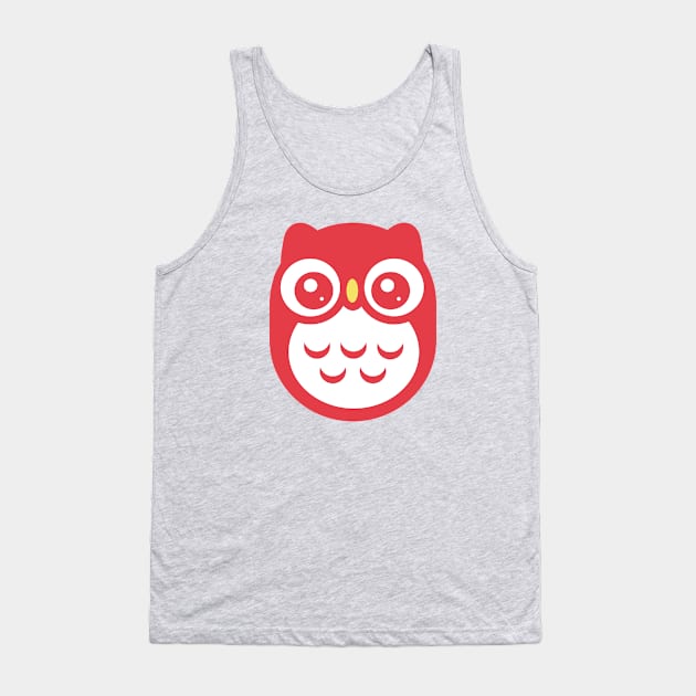 Red Cute baby Owl Tank Top by ClaudiaRinaldi